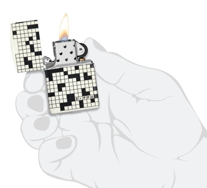 Zippo Lighter - Customized Engraved Message Crossword Puzzle Design 46285