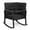 Black, variant on Furnibear Outdoor Glider Rocking Chair with Woven Rattan Frame Thick Seat and Back Cushions for Patio Porch and Lawn, Black