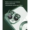 thumbnail image 3 of Case for iPhone 14 Plus Case Clear Magnetic Compatible with MagSafe Built-in Camera Lens Protector Soft Slim Shockproof Phone Case for iPhone 14 Plus 6.7" - Green, 3 of 12