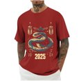 thumbnail image 4 of Mens Camisas de Manga Corta Impresión Casual Deportes Cuello Redondo Blusa, Poliéster Ligero para la Primavera Verano Al Aire Libre Uso Diario, 4 of 7