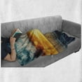 thumbnail image 6 of Sunset Soft Flannel Fleece Throw Blanket, Long Exposure Horizon Panorama over Ocean Dramatic Sky Dusk Serene Image, Cozy Plush for Indoor and Outdoor Use, 70" x 90", Yellow Blue, by Ambesonne, 6 of 6