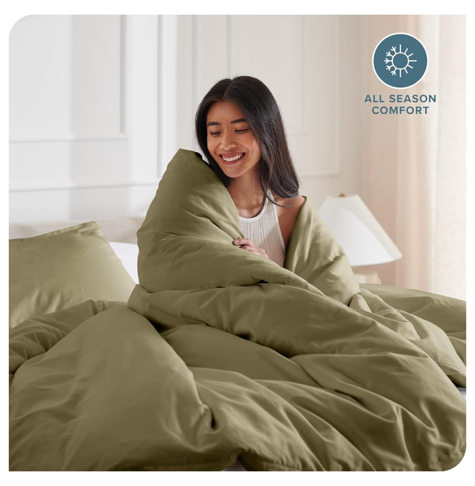 Bedding Duvet Cover King Size - Premium 1800 Super Soft Collection - Lightweight, Cooling - Soft Breathable Bedding Duvet Cover (King, Olive)