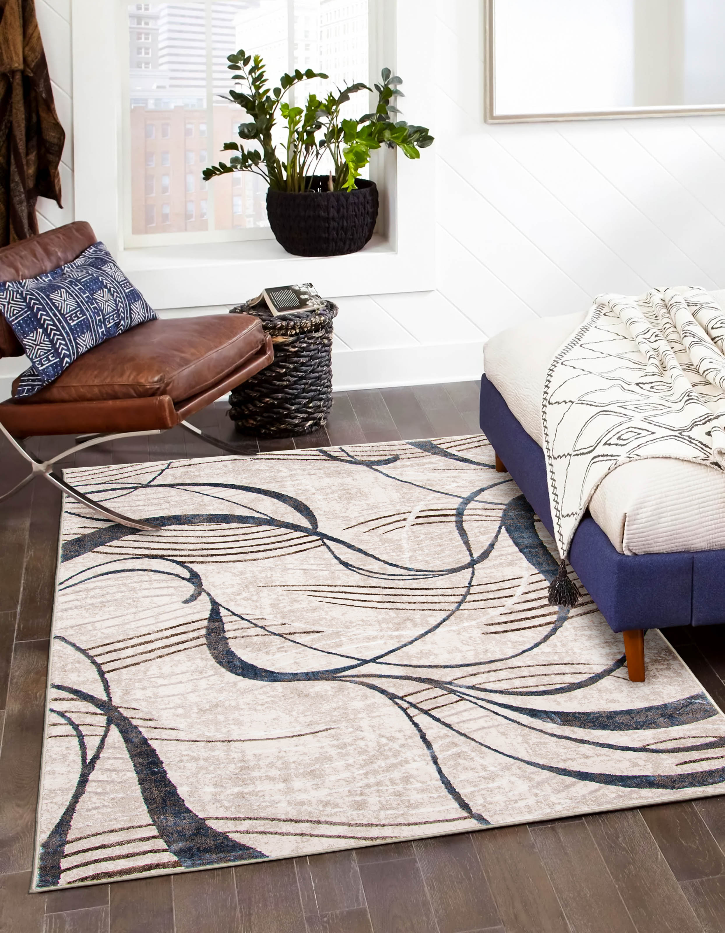 ECARPET Leah Contemporary/Modern Area Rug for Living Room, Bedroom, Dining Room, Entrance, Hallway and More.