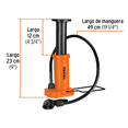 thumbnail image 3 of Bomba Para Inflar Balones Llantas de Pedal C/valvulas Naranja Labg, 3 of 4