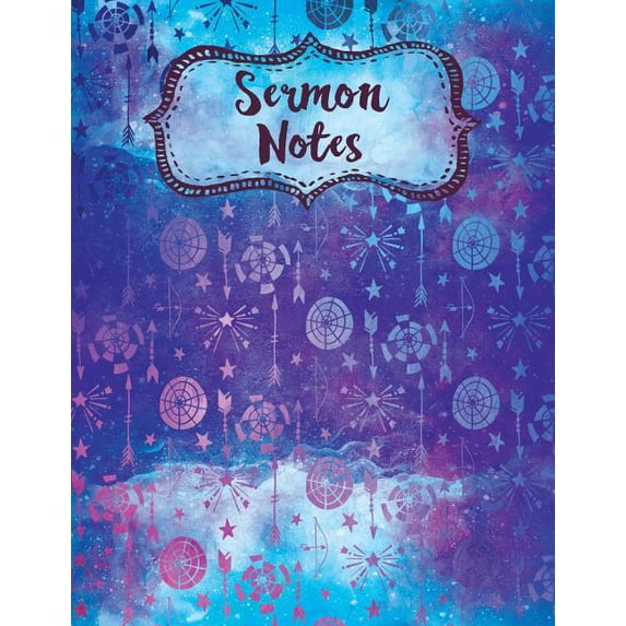 Sermon Notes: Watercolor Blue Arrows Journal for Kids & Adults