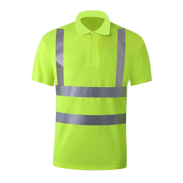 Camiseta de seguridad, manga corta de alta visibilidad, secado rápido, cobertura reflectante de 360 degree Camisas de trabajo reflectantes para carretera, 2XL Salvador manga corta