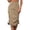 Khaki, variant on Unir Women Multi Pocket Cargo Midi Skirt High Waist Side Drawstring Ruched Twill Casual Street Bottom 1PC XS-S-M-L-XL Plus Size Friendly