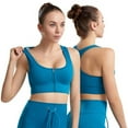thumbnail image 5 of Zipper in Front Sports Bra for Women Racerback High Support Workout Top Padded Workout Gym Yoga Bras, 5 of 7