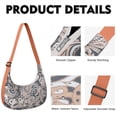 thumbnail image 3 of Sac à Bandoulière Boho Léger en Nylon avec Sangle Réglable Design Vintage Paisley pour Femmes Compact Portable Voyage Activité Extérieure, 3 of 5