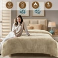 thumbnail image 5 of SHANNA Luxury Soft Throw Blanket, Thick Faux Fur 800GSM Fluffy Blankets for Couch, Sofa, Bed, Cozy Warm Throw Blanket for All Seasons,Khaki,63''x79'', 5 of 7