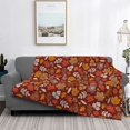 thumbnail image 5 of KLL Autumn Warm Tone Maple Leaf Print Fleece Throw Blanket, Horizontal Fleece Bedding Cute Soft Blankets Comfy Fleece Flannel Plush Home Decor for Couch & Bed -50"x40", 5 of 9