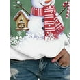 thumbnail image 2 of JustVH Women Christmas Snowman Print Tops Crew Neck Tunic T-Shirt, 2 of 4