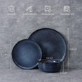 thumbnail image 3 of E-far Dinnerware Sets for 4, 12-Piece Stoneware Dish and Bowls Set, Reactive Glaze Plates Set, Chip & Scratch Resistant, Microwave & Dishwasher Safe - Deep Sea Blue, 3 of 7