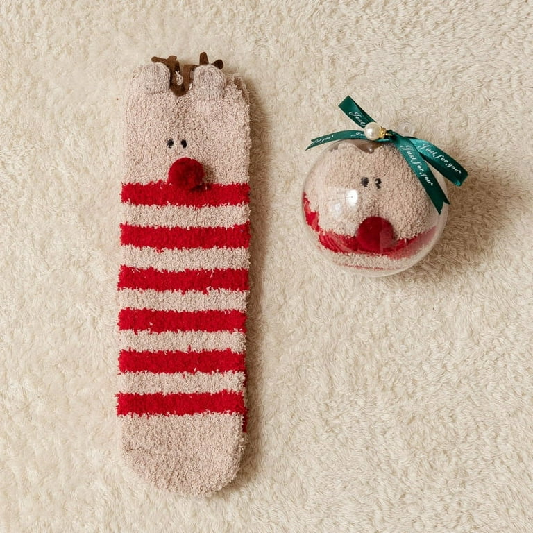 Christmas Fuzzy Cozy Socks for Women Fluffy Plush Warm Fun Colorful Holiday  Sleeping Socks Gifts
