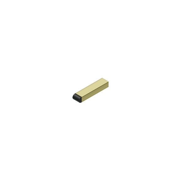Deltana BDSR40U3-UNL 4" Contemporary Half-Cylinder Tip Baseboard Bumper, Solid Brass in Unlacquered Brass