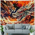 thumbnail image 4 of Creowell Japanese Dragon Tiger Fighting Wall Tapestry Fantasy Mythology Animal Theme Art Wall Hanging Tapestry Flannel Fabric for Living Room Bedroom Dorm  60x50inch, 4 of 6