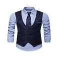 thumbnail image 1 of Men‘s V-Neck Sleeveless Slim Fit Jacket Casual Suit Vests Waistcoat White M, 1 of 4