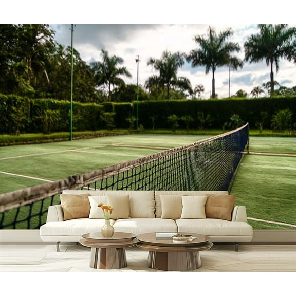 Peel and Stick Wallpaper Waterproof Tennis Court Wall Mural Decor Self Adhesive and Removable 69in x 98in