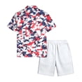 thumbnail image 6 of Mens 2 Piece Short Sets US 250 Years Anniversary Short Sleeve Shirts and Shorts Summer Beach Vacation Outfits, 6 of 6