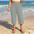 thumbnail image 5 of Nugftut Womens Capris Plus Size, Baggy High Waist Casual Capri Pants Stretch Soft Comfortable, 5 of 7