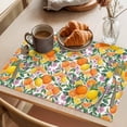 thumbnail image 3 of Oranges Lemons Flower Placemats Set of 12, Country Farm Watercolor Fruit Floral Leaf Non-Slip Place Mats Washable Table Mats for Kitchen Dining Table Decorations Indoor/Outdoor, 3 of 9