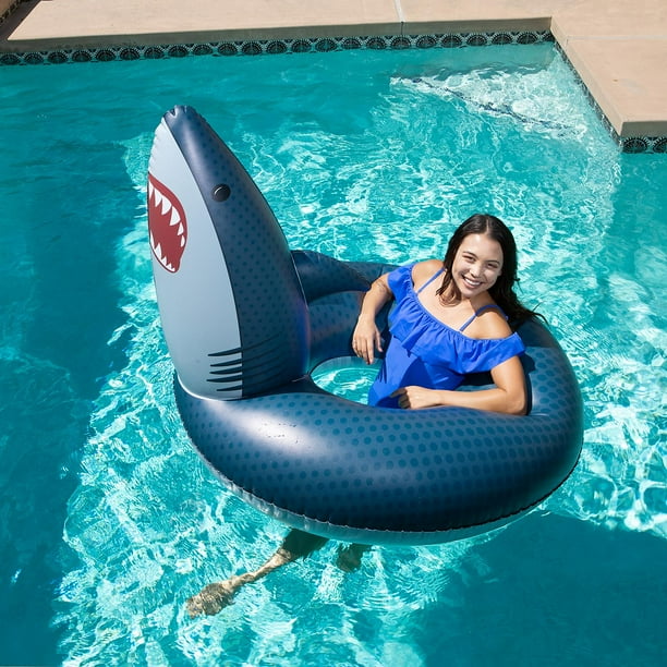 Inflatable Shark Pool Float with Matching Drink Holder MiniFloat