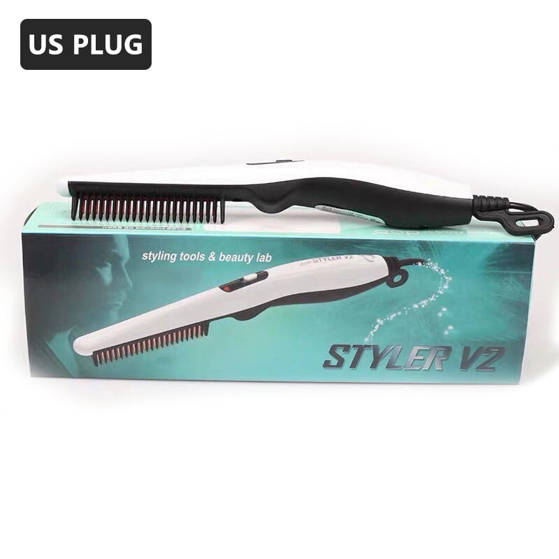 Multifunctional Men Electric Comb Hair Straightening Brush Fast Heating Hairstyling  Tool 