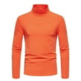 thumbnail image 2 of pstuiky camisa de manga larga para hombre, Camiseta informal de color liso para hombre, cuello alto, manga larga, base, manga larga, cuello alto camisetas de hombre xxl, 2 of 9