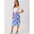 thumbnail image 3 of DARING DIVA Women's Tropical Beach Ruched Split Thigh Skirt XL Blue, 3 of 6