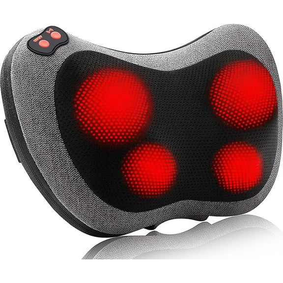 Shiatsu Back and Neck Massager with Heat, Deep Tissue Kneading,Electric Massage Pillow for Back,Shoulders,Legs,Foot,Body Muscle Pain Relief,Use at Home,Car,Office