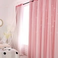 thumbnail image 1 of JTWEB 1pza Cortinas Blackout con Ojales Princess Estrellas Huecas Cortinas de Ventana para Niñas Habitación de Niños Sala de Estar, Recámara, Decoración de Ventana Bloqueo de Luz Voile Rosa 39“*78‘, 1 of 1