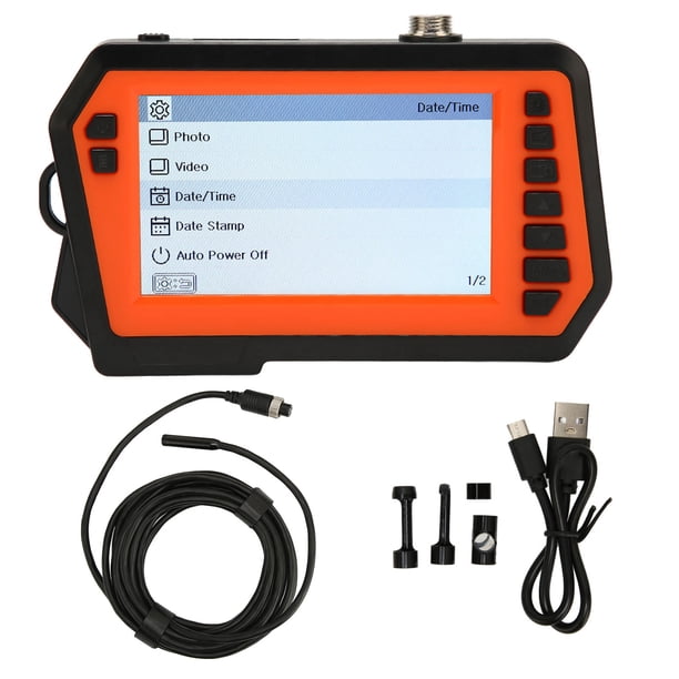 Endoscopio industrial IP68 impermeable pantalla HD de 4,3 pulgadas 1080P 2600mAh cámara de inspección por boroscopio con 6 luces LED