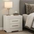 thumbnail image 7 of Ivon Nightstand, 2 Drawers, 26 Inch Modern Glossy White Solid Hardwood, 7 of 7