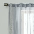 thumbnail image 2 of Better Homes & Gardens Embroidered Border Rod Pocket/Back Tab Single Curtain Panel, 1-Piece, Soft Silver, 50" W x 84" L, 2 of 5