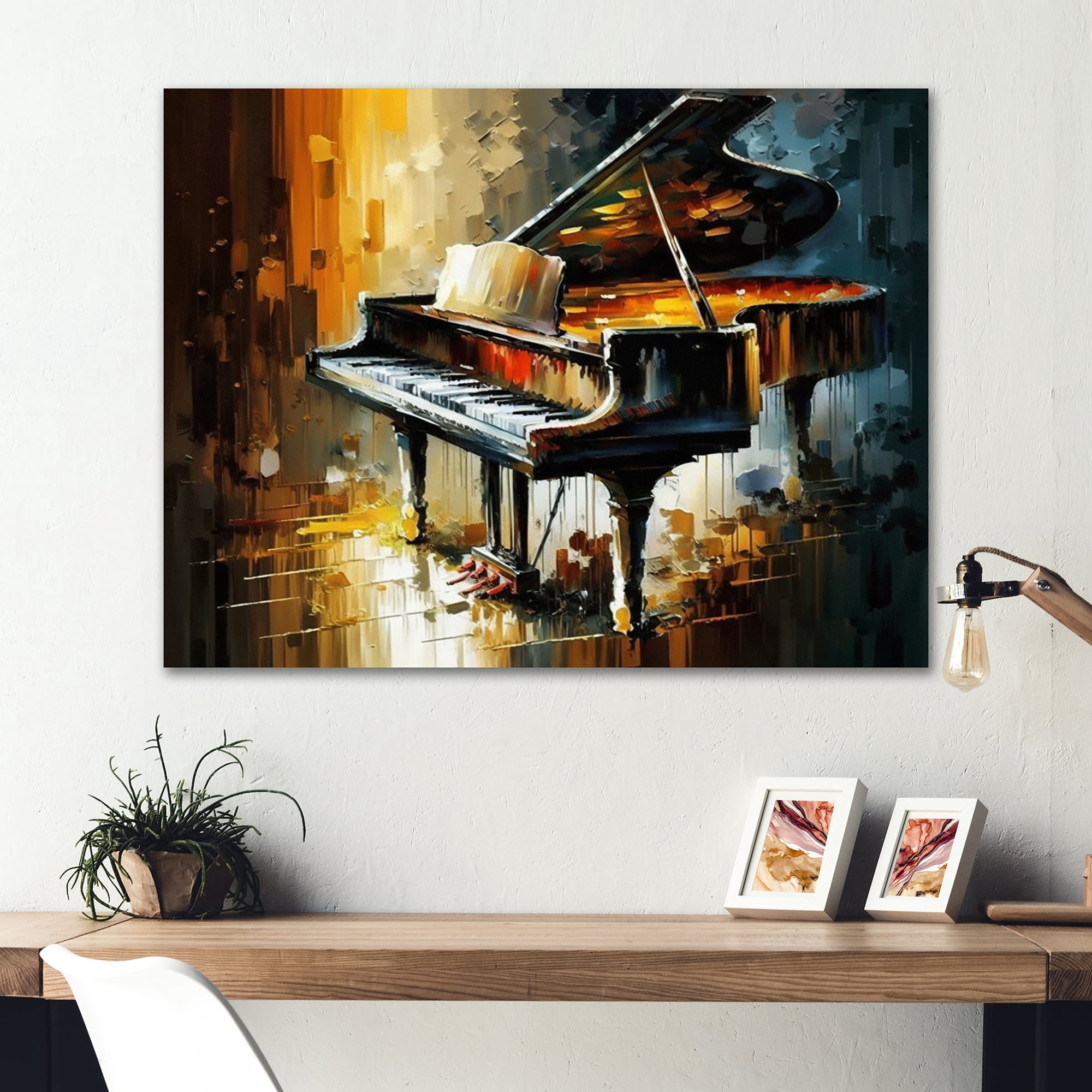 Designart Piano On Stage Canvas Wall Art