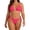 1-Hot Pink, variant on 2 Piece Bikini Set, Women's Reversible Hotdog Print Triangle Halter Tie Back Low Rise Tie Side Summer Beach Surf Swimwear 2-in-1