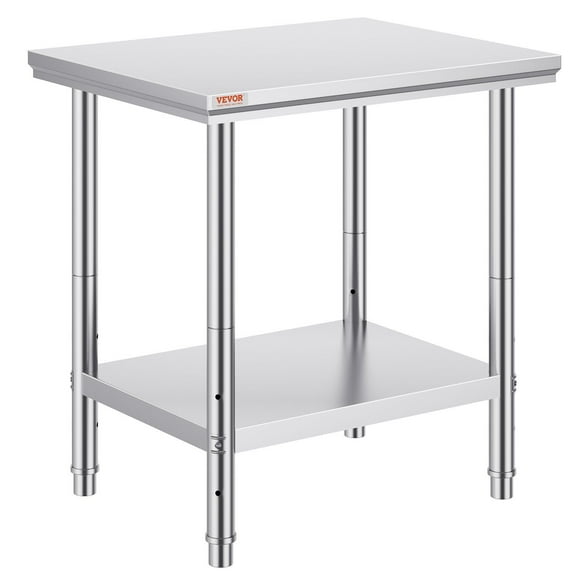 HCY Commercial Worktable & Workstation 24 x 30 x 32 Inch Stainless Steel Work Table Heavy Duty Commercial Food Prep Work Table for Home, Kitchen, Restaurant Metal Prep Table with Adjustable Feet