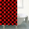 thumbnail image 4 of Red and Black Checkered Pattern Shower Curtain 84"x72" ,Bathroom Decorative Shower Curtains Set with 12 Hooks,Modern Waterproof Washable Shower Curtain, 4 of 6