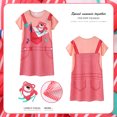 thumbnail image 1 of Pijamas infantiles de verano para niñas, lindos pijamas de manga corta con cuello redondo de dibujos animados, ropa de hogar holgada y delgada para niñas de talla mediana y niños mayores, 1 of 2
