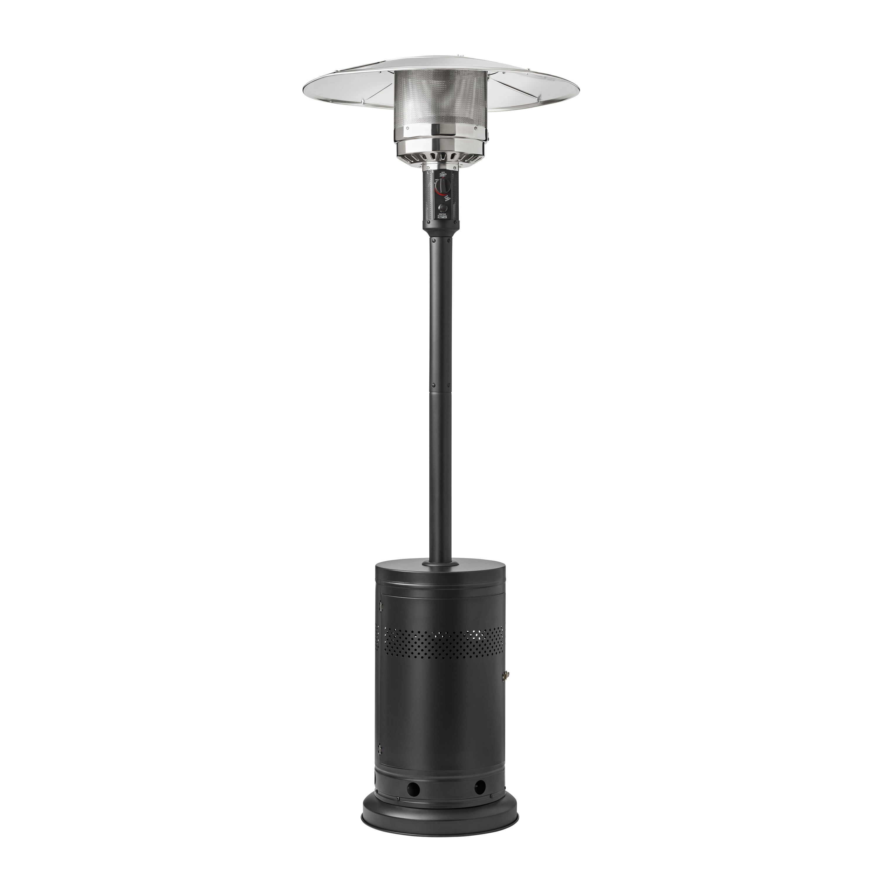 (3 pack) Mainstays 48,000 BTU Freestanding Metal Propane Patio Heater, Black