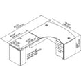 thumbnail image 6 of Pemberly Row 60W Left Sit to Stand L Shaped Desk Office Set in Hansen Cherry, 6 of 7