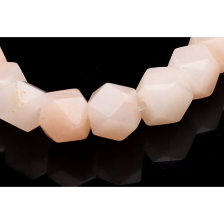 Faceted Smokey Quartz Gemstone - Faceted Square - Shaped Peach Quartz Crystal Beads Semi Precious Gemstones Size: 8x7mm Crystal Energy Stone Healing Power for Jewelry Making