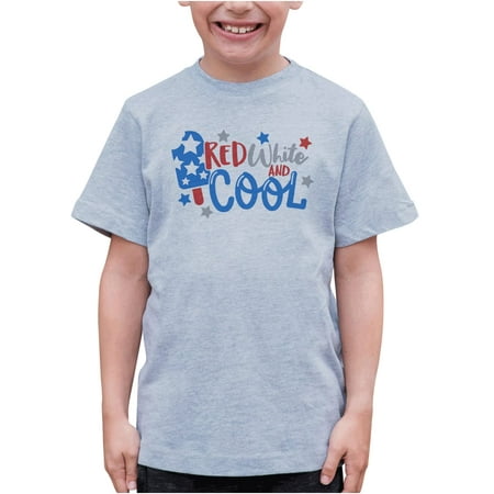 

7 ate 9 Apparel Kids Patriotic 4th of July Shirt - Red White Cool Grey T-Shirt 18 Months