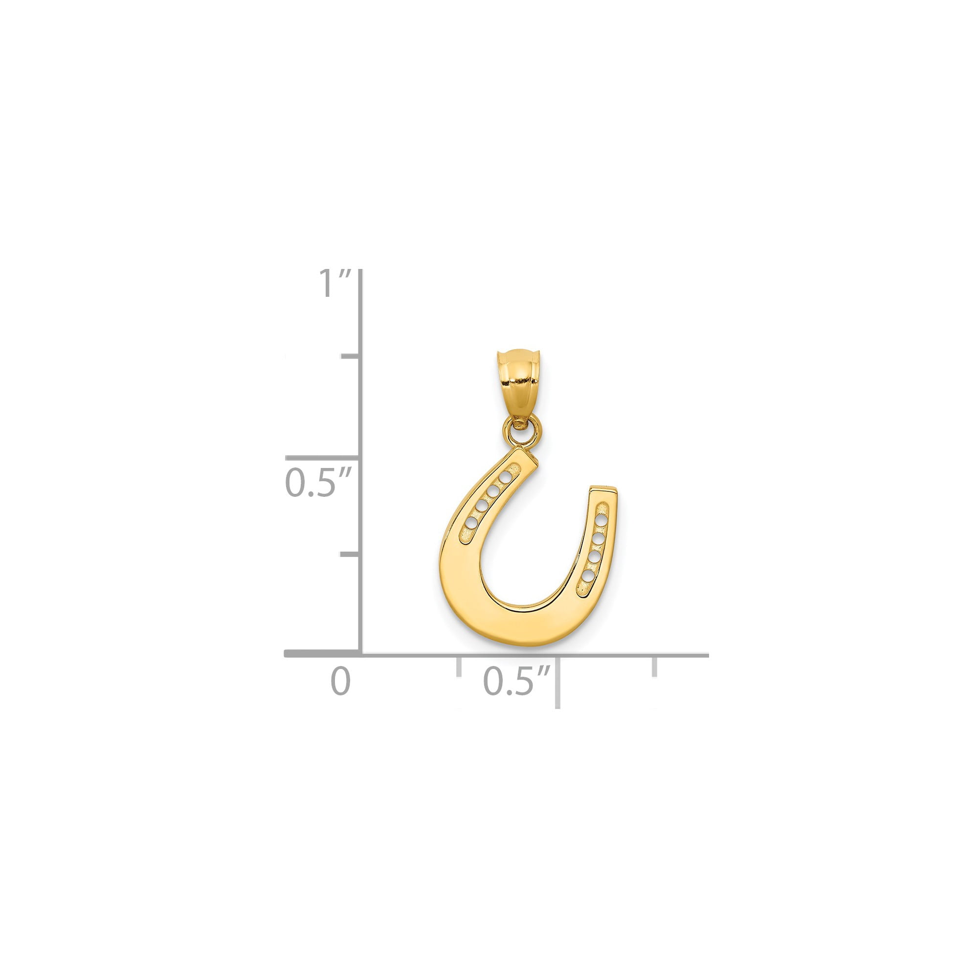 14k Yellow Gold Horseshoe Pendant, Open End Western Charm, Unisex, Jewelry Stores Network