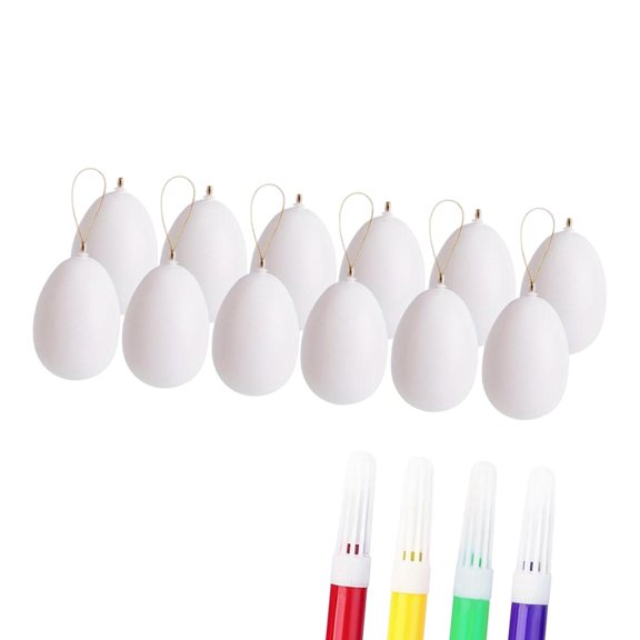 12 huevos de Pascua DIY, huevos de Pascua blancos, recuerdos de fiesta para niños, Kit de Material DIY, rellenos de cesta de Pascua para pintura de 8cm