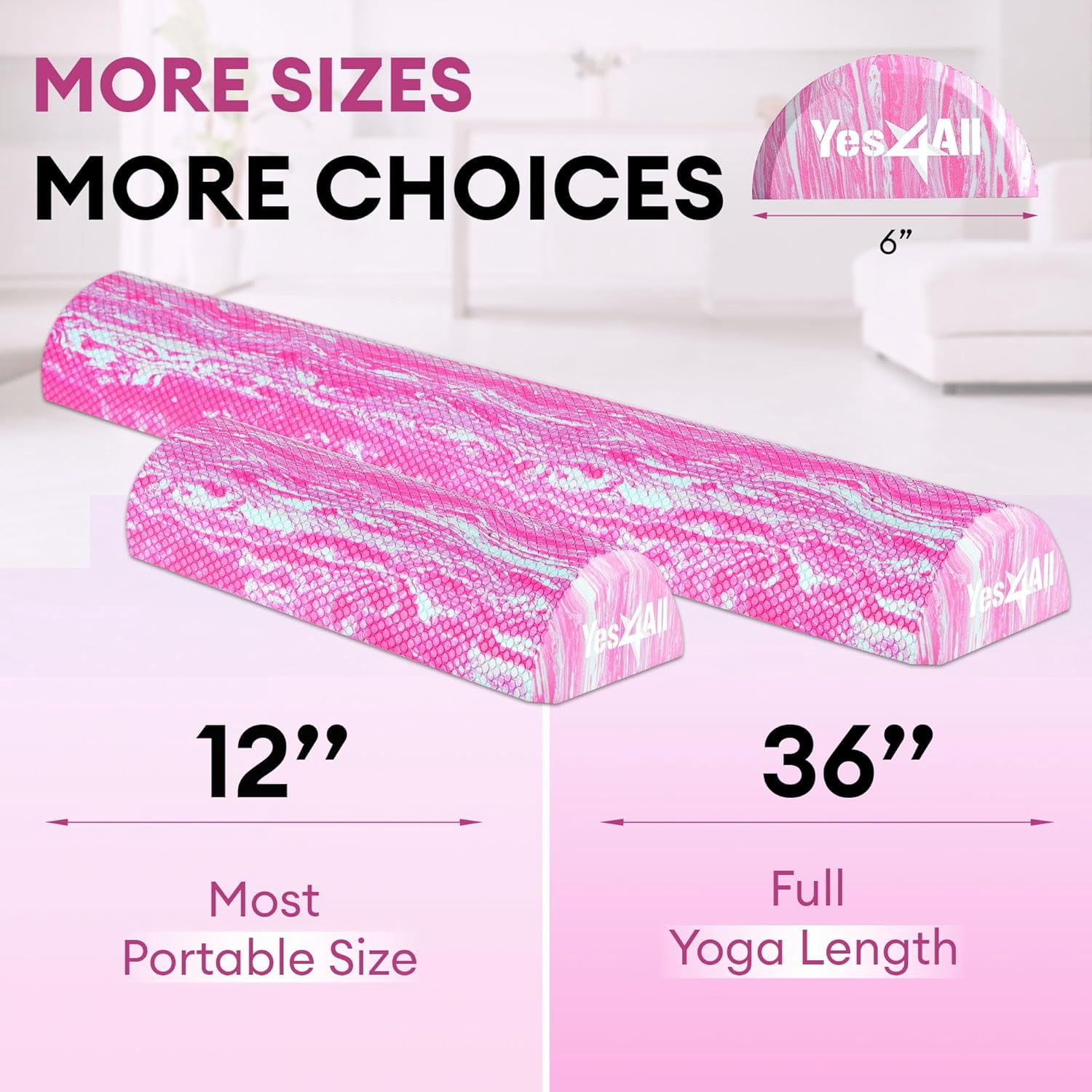 YES4AL Foam Half Roller EVA 36 in - Unicorn Marble