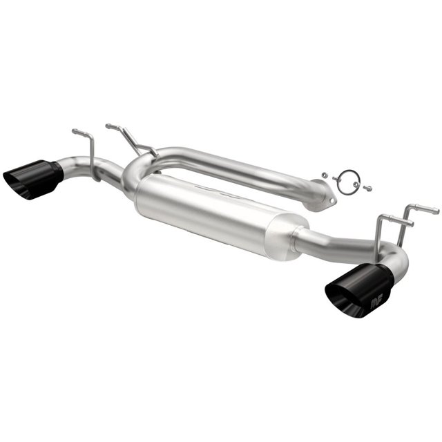Fits 2019-2021 Mazda 3 Magnaflow Performance Exhaust System Kit 19459 Street Axle Back System; Stainless Steel; With Muffler; 2-1/2 Inch Pipe Diameter; Single Exhaust With Dual Exit; Split Rear Exit