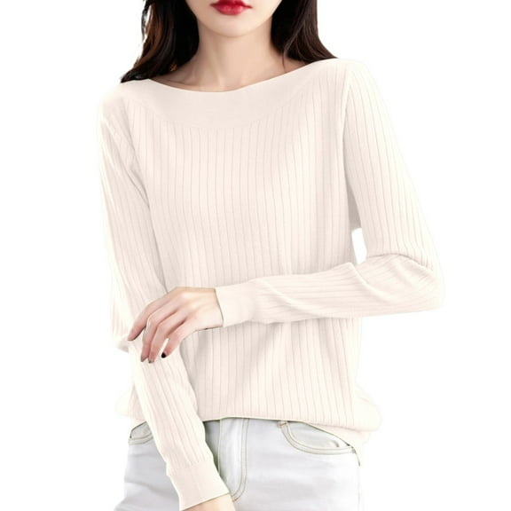 Wdgfv Cowl Neck Pullover Women Women's Ribbed Knit Turtleneck Pullover Sweater Soft Comfortable Casual Winter Long Sleeve Slim Fit Top for
