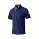 thumbnail image 4 of Mens Manga Corta Botón Abajo Camisas con Bolsillo, Color Sólido Botón de Cuello de Pie Blusa para el Ocio Y Casual, 4 of 9