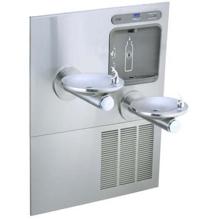 Elkay EZH2O Stainless Steel Bi-Level Bottle Filling Station Commercial Wall Mount Water Cooler